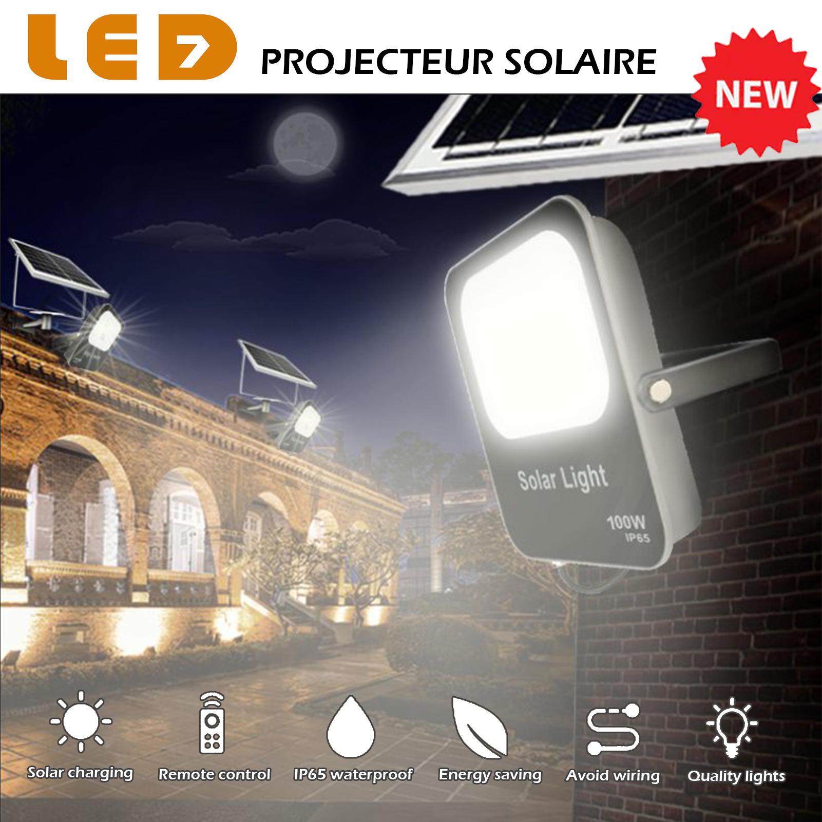 Projecteur solaire 150W